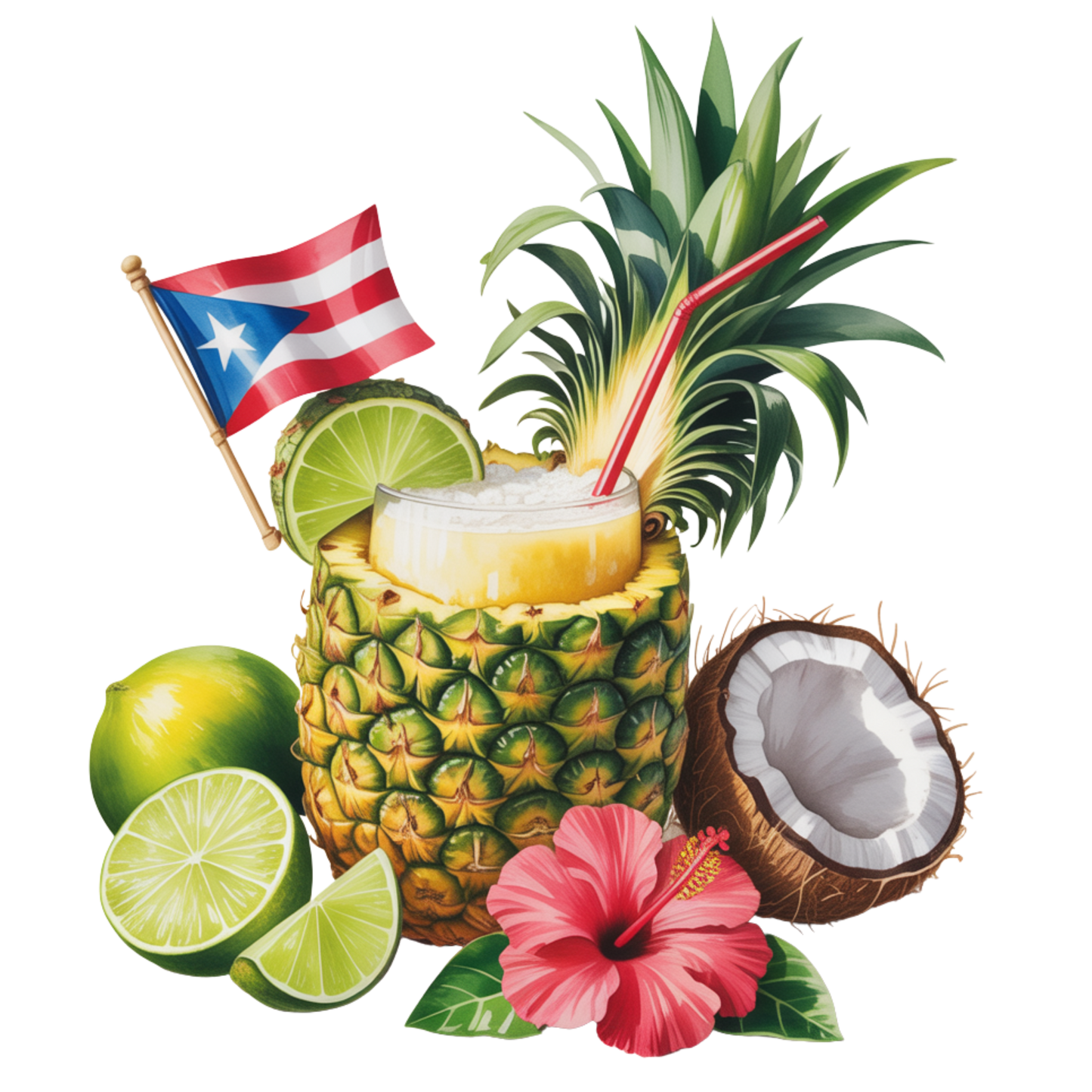 Piña colada Puerto Rico sticker