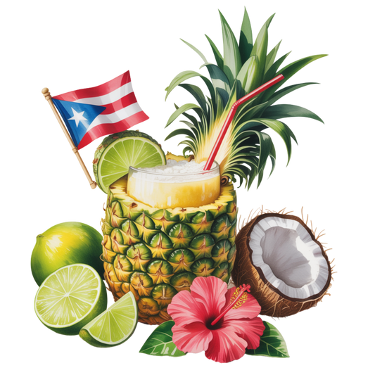 Piña colada Puerto Rico sticker